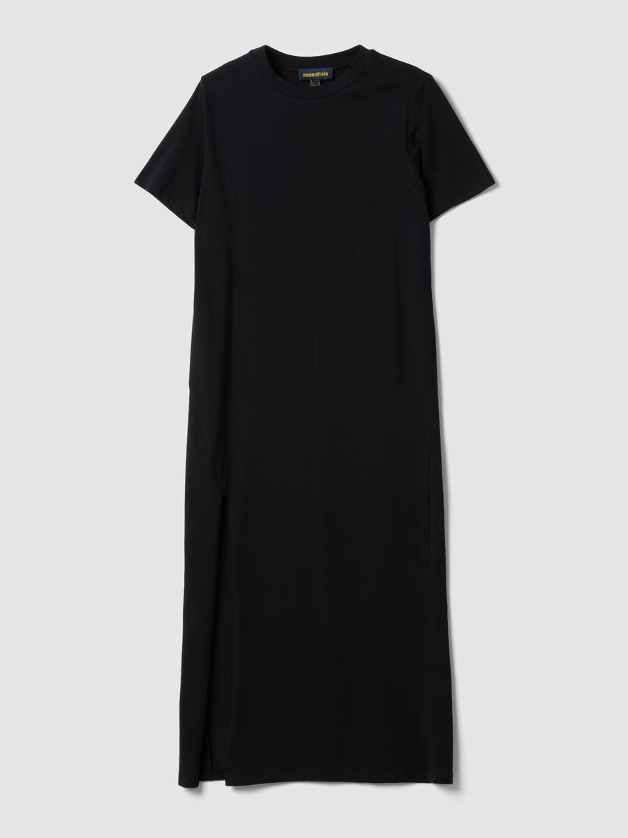 Black maxi dress in stretch cotton_4