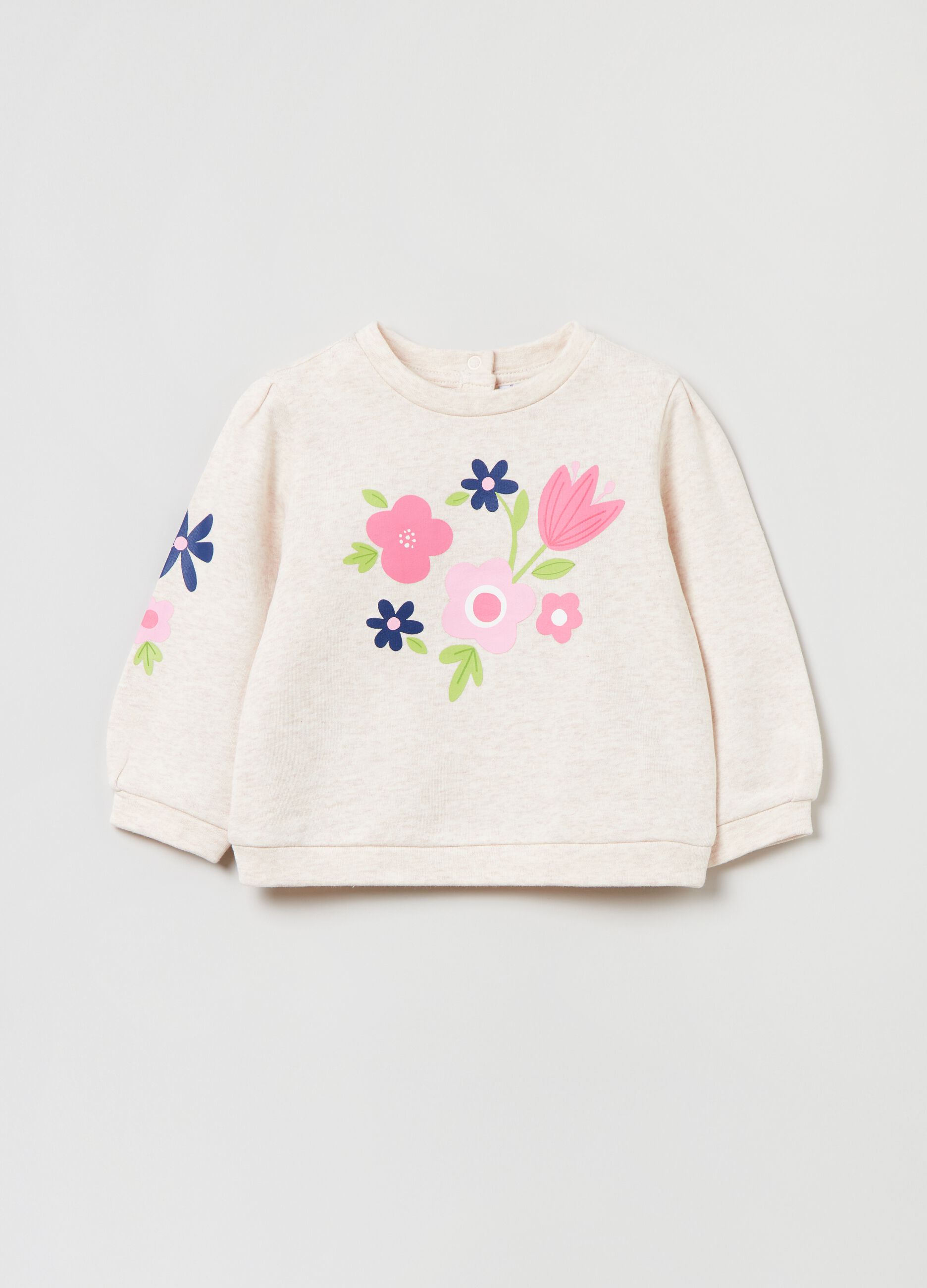 French Terry sweatshirt with flower print_0