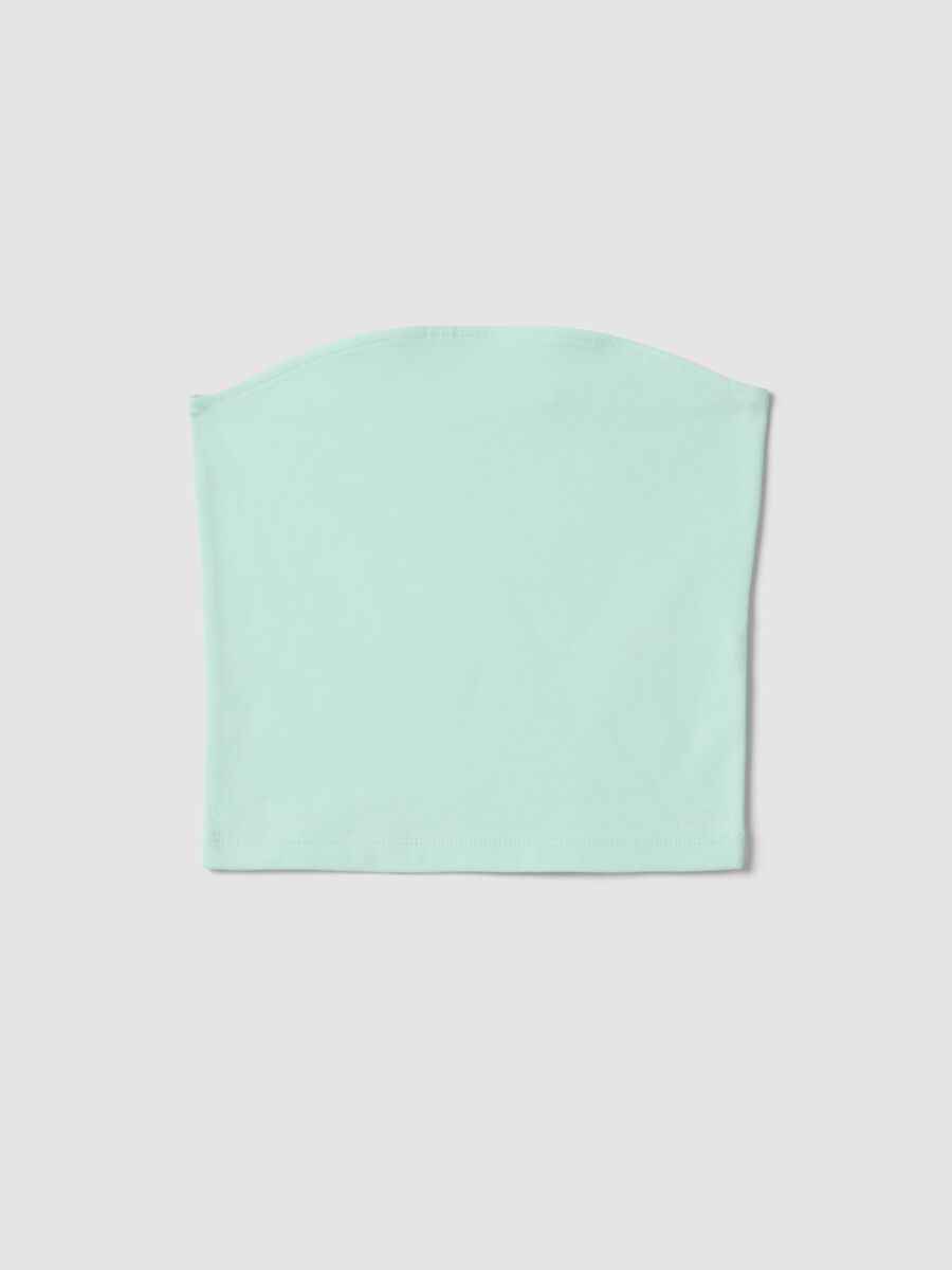 Girls&rsquo; fitted green bandeau top in stretch cotton_0
