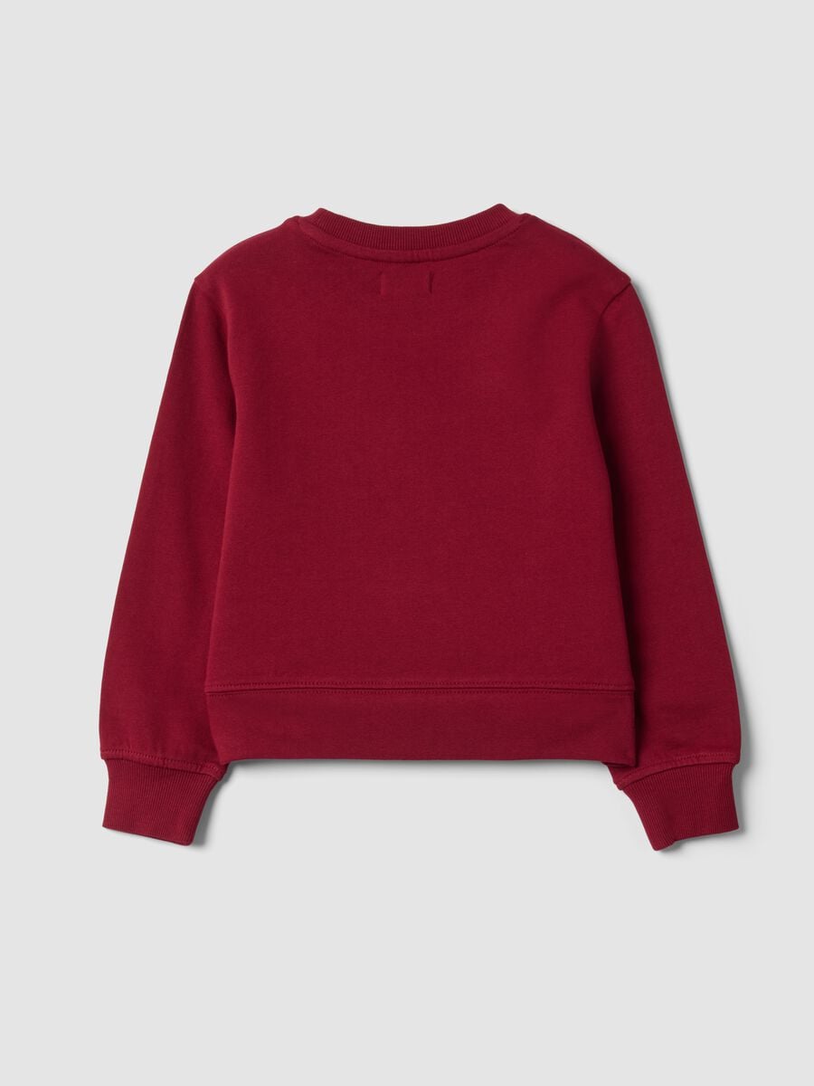 Pink pure cotton crew-neck sweatshirt with bow for girls_1