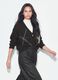 Cardigan castanho em l&atilde; el&aacute;stica com decote em V profundo, corte oversized_0