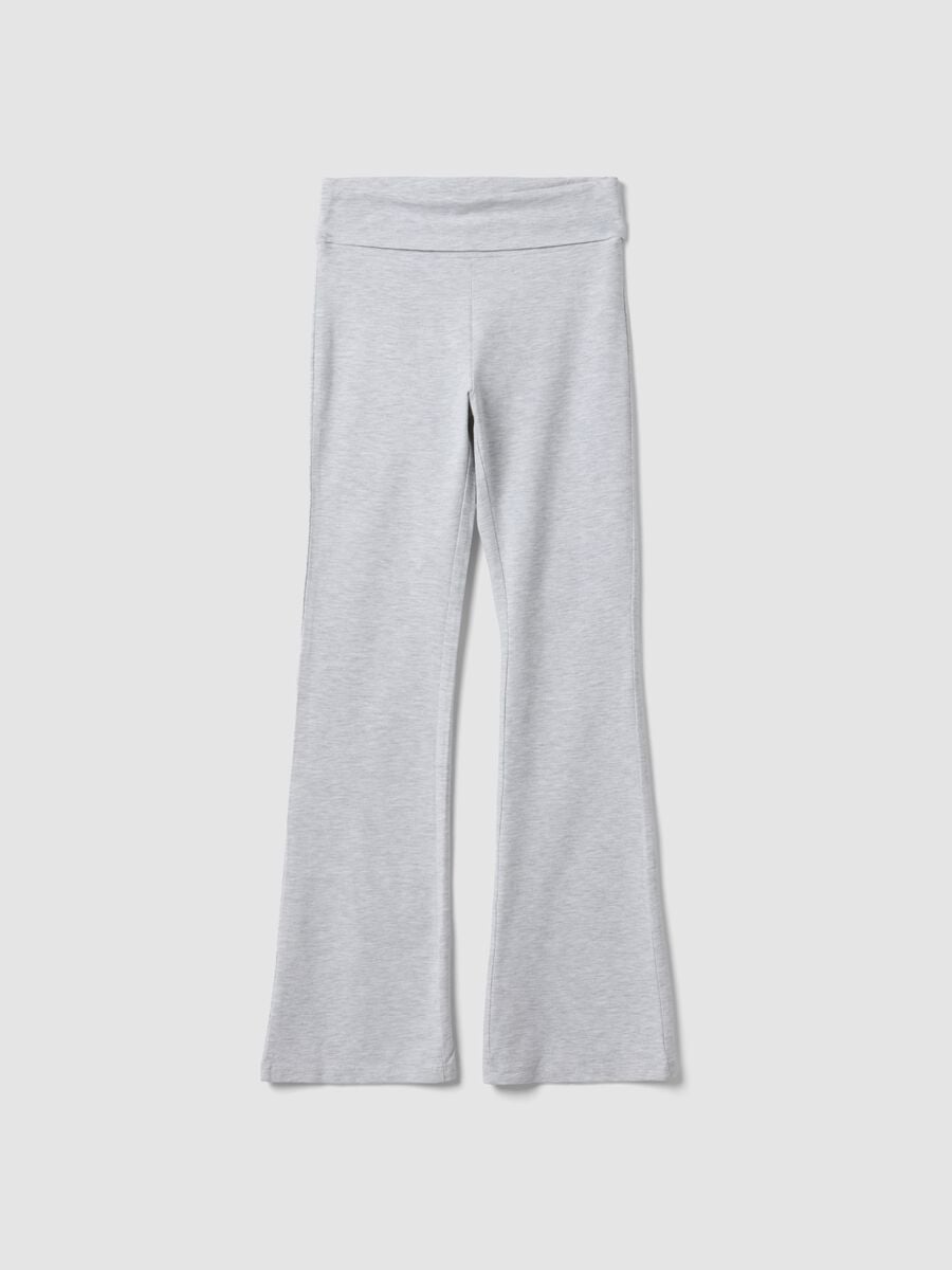Girls&rsquo; grey flared leggings in stretchy organic cotton_3