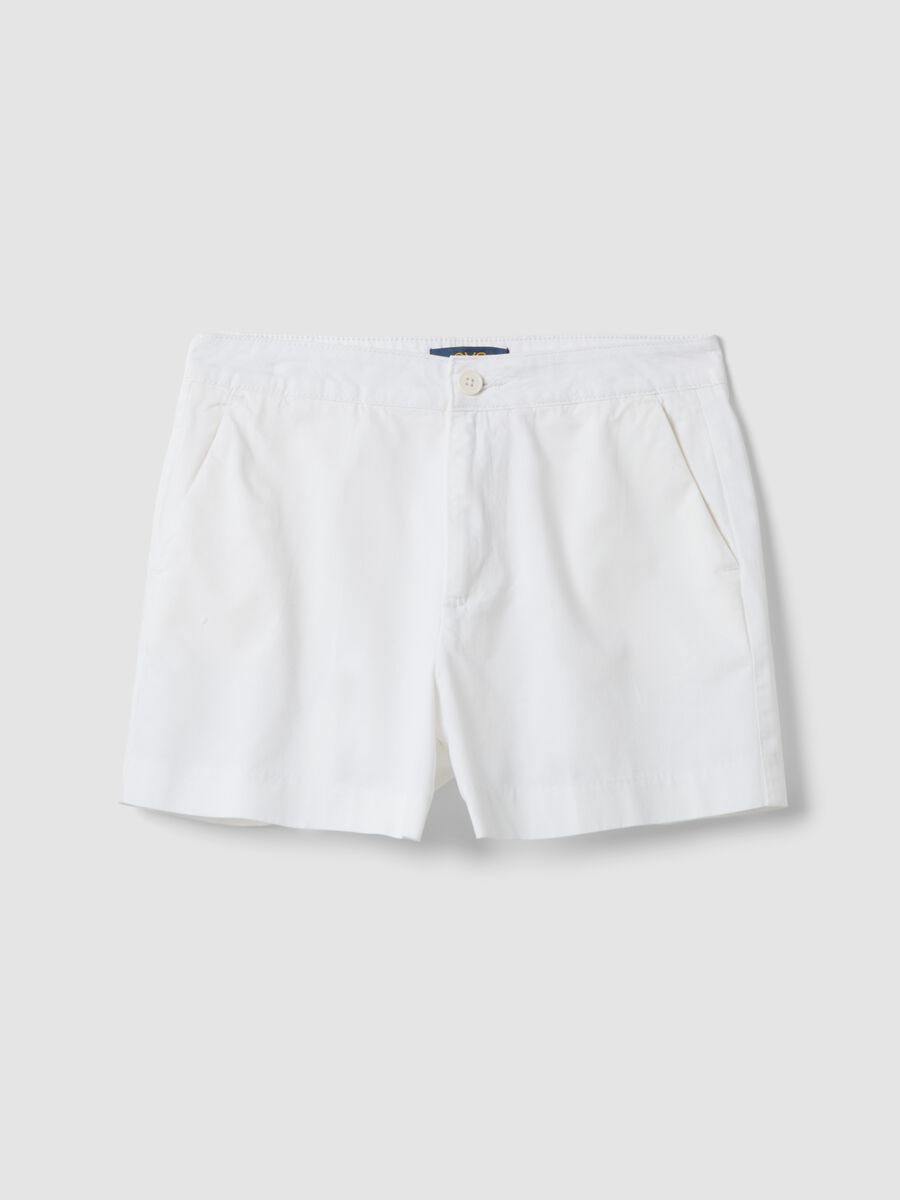 White chino shorts in pure cotton_0