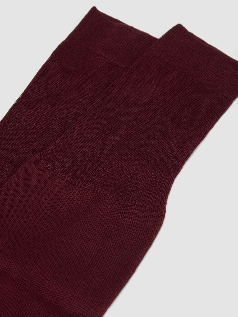 Red long socks in pure cotton_2