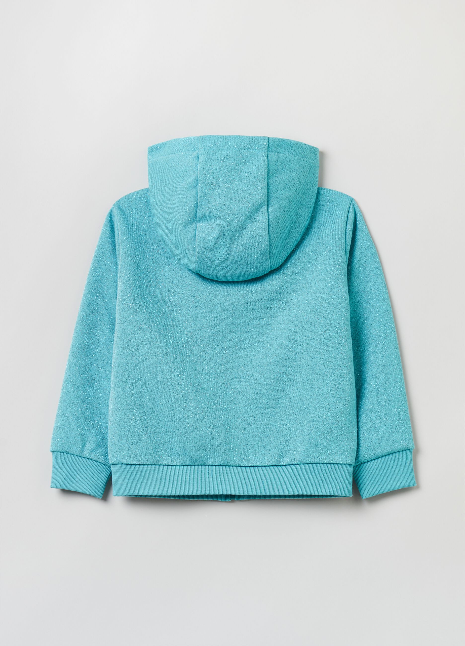 Full-zip sweatshirt with hood and Frozen Elsa patch_1