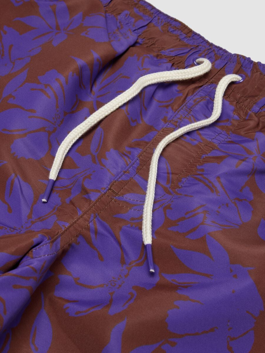 Purple floral-print swim shorts_5