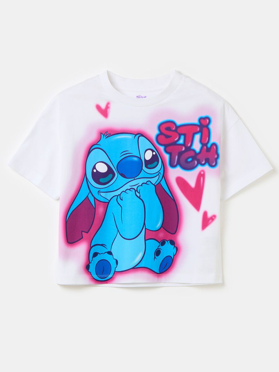 Camiseta de algodón con estampado Stitch_0