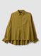 Green short-sleeved pure cotton shirt_5