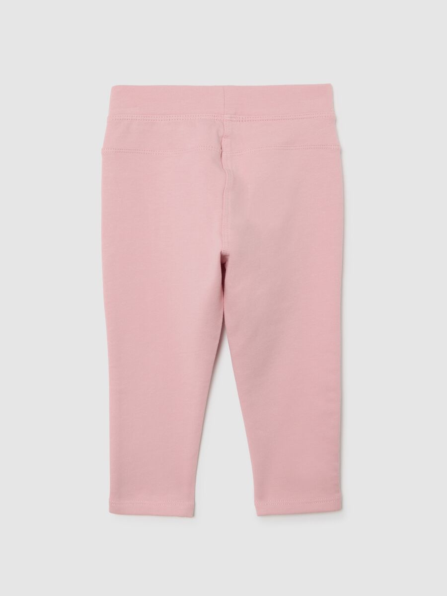 Slim fit pink treggings for girls in stretch cotton_1