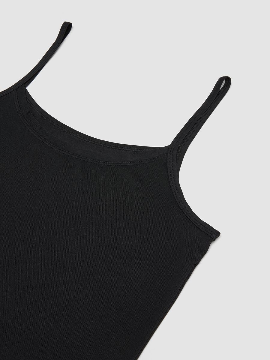 Black stretch crew-neck vest top, regular fit_5
