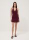 Bordeauxfarbenes Mini-Kleid aus Viskose-Leinen-Mix, Regular Fit_3