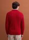 Maglia rossa girocollo in misto lana con lavorazione jacquard_3
