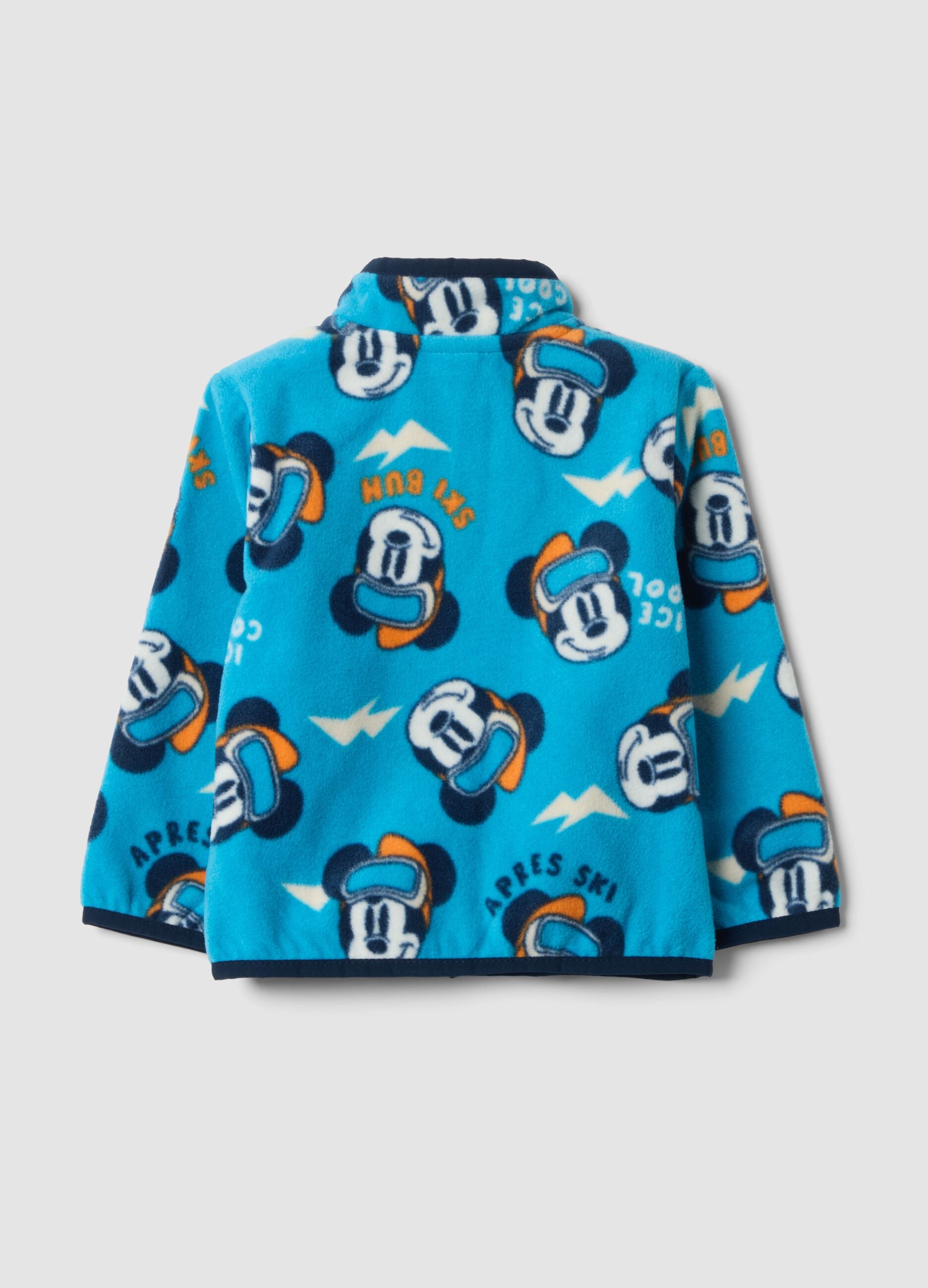 Ocean-blue crew-neck sweatshirt with Mickey print