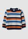 Camisola &agrave;s riscas multicolor em algod&atilde;o puro para beb&eacute; menino_0