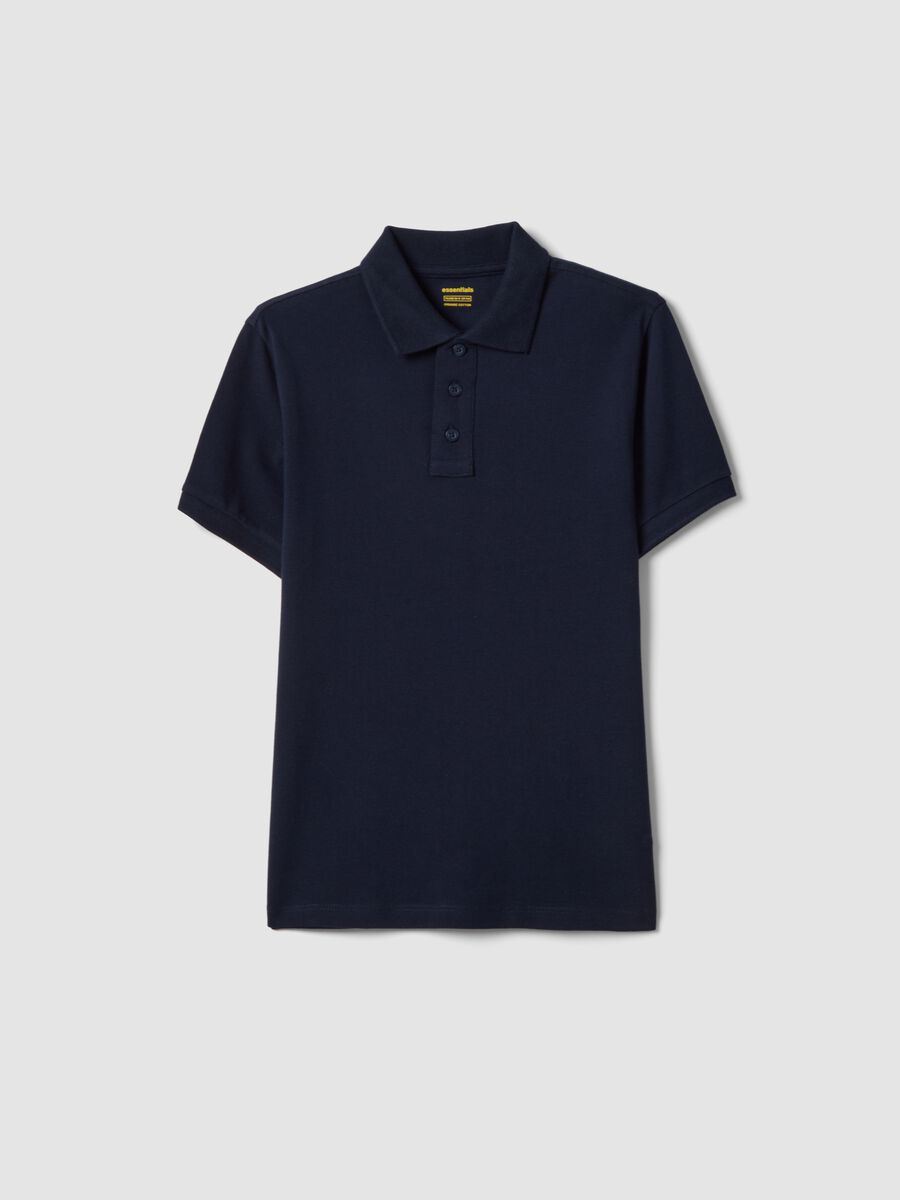 Boys&rsquo; blue organic pure cotton polo shirt, regular fit_3