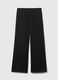 Black Wide Cotton Blend Trousers_4