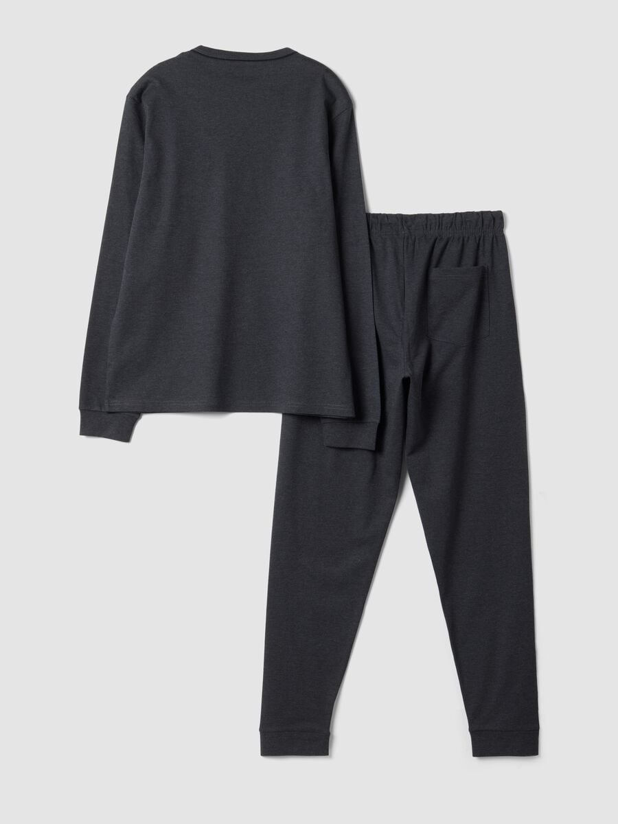 Grey organic cotton crew-neck pyjamas_6