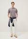 Graues T-Shirt aus reiner Baumwolle, regular fit, mit Henley-Kragen_2