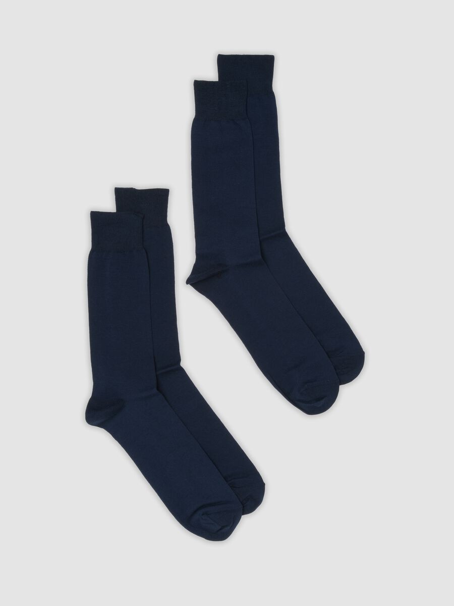 2-pack of blue midi socks in stretch cotton_0