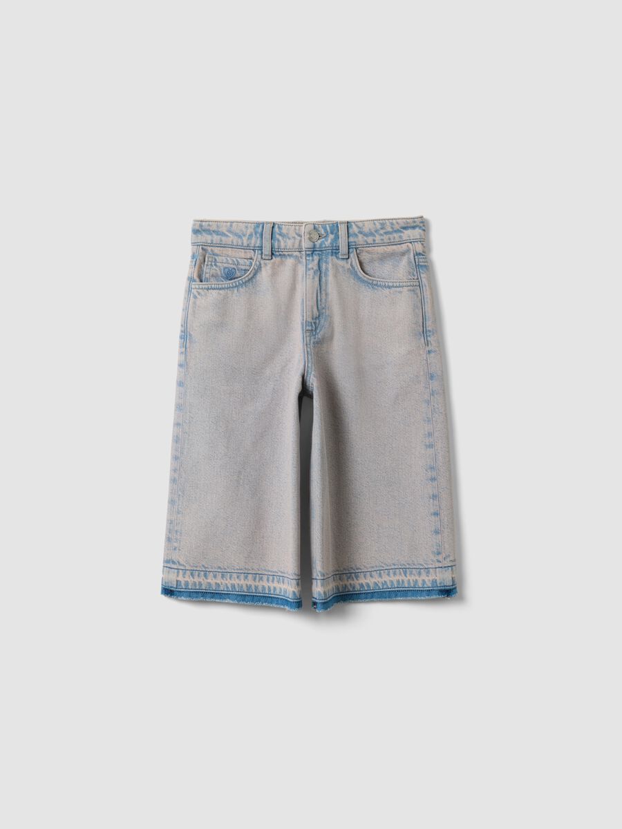 Light blue denim shorts in pure cotton_3