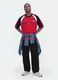 Red pure cotton T-shirt with front slogan relaxed fit_2