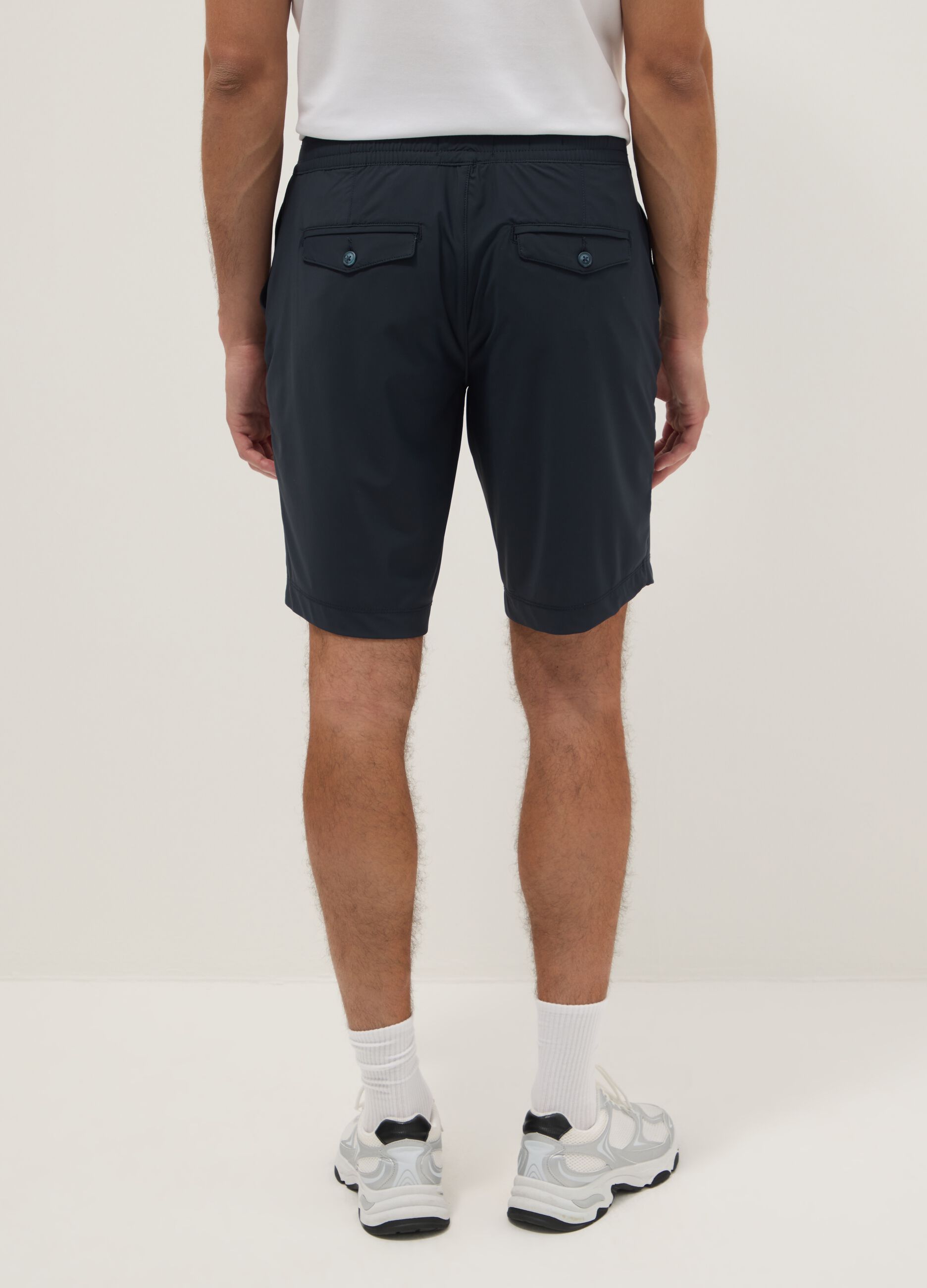 Blue regular-fit stretch chino Bermuda shorts