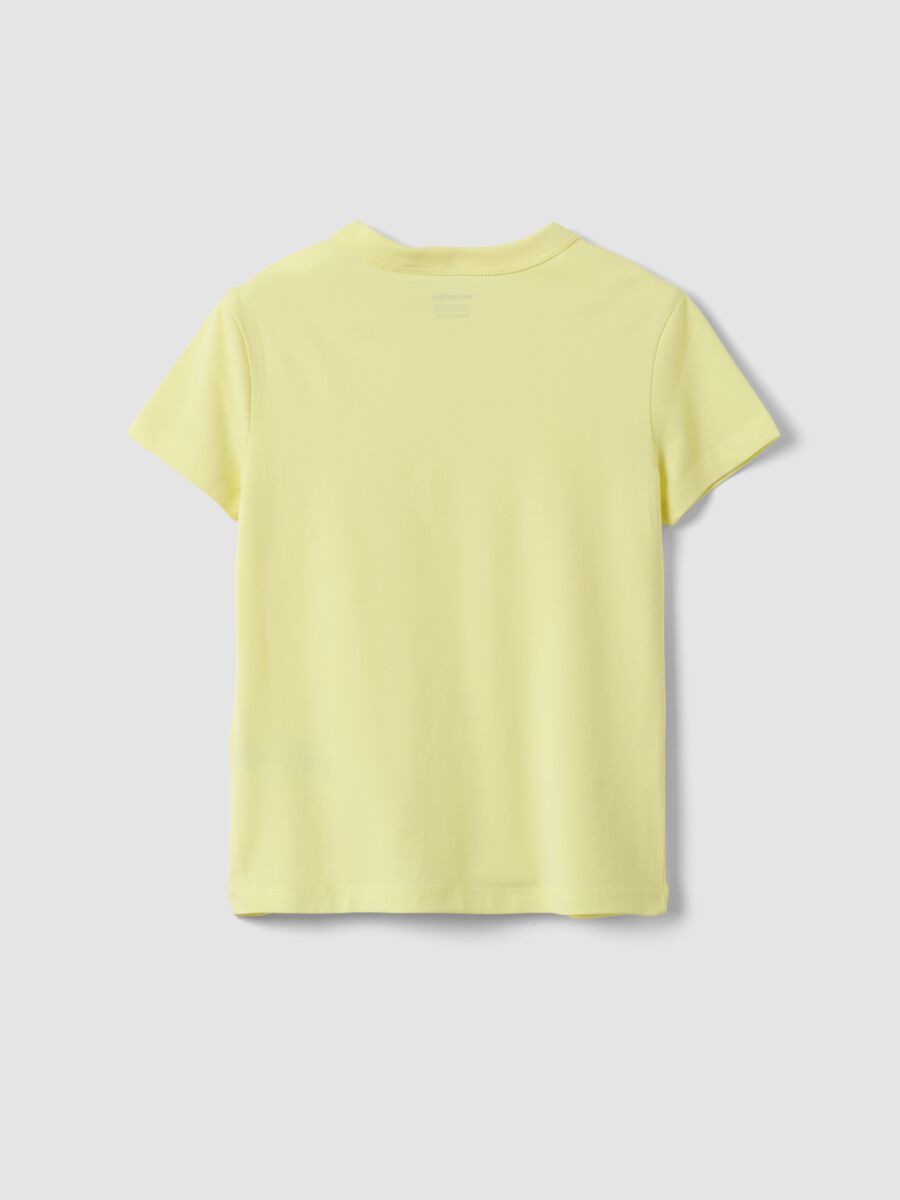 Girls&rsquo; yellow stretch cotton regular-fit T-shirt_1