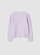 Purple cable-knit wool-blend cardigan with buttons, regular fit_1