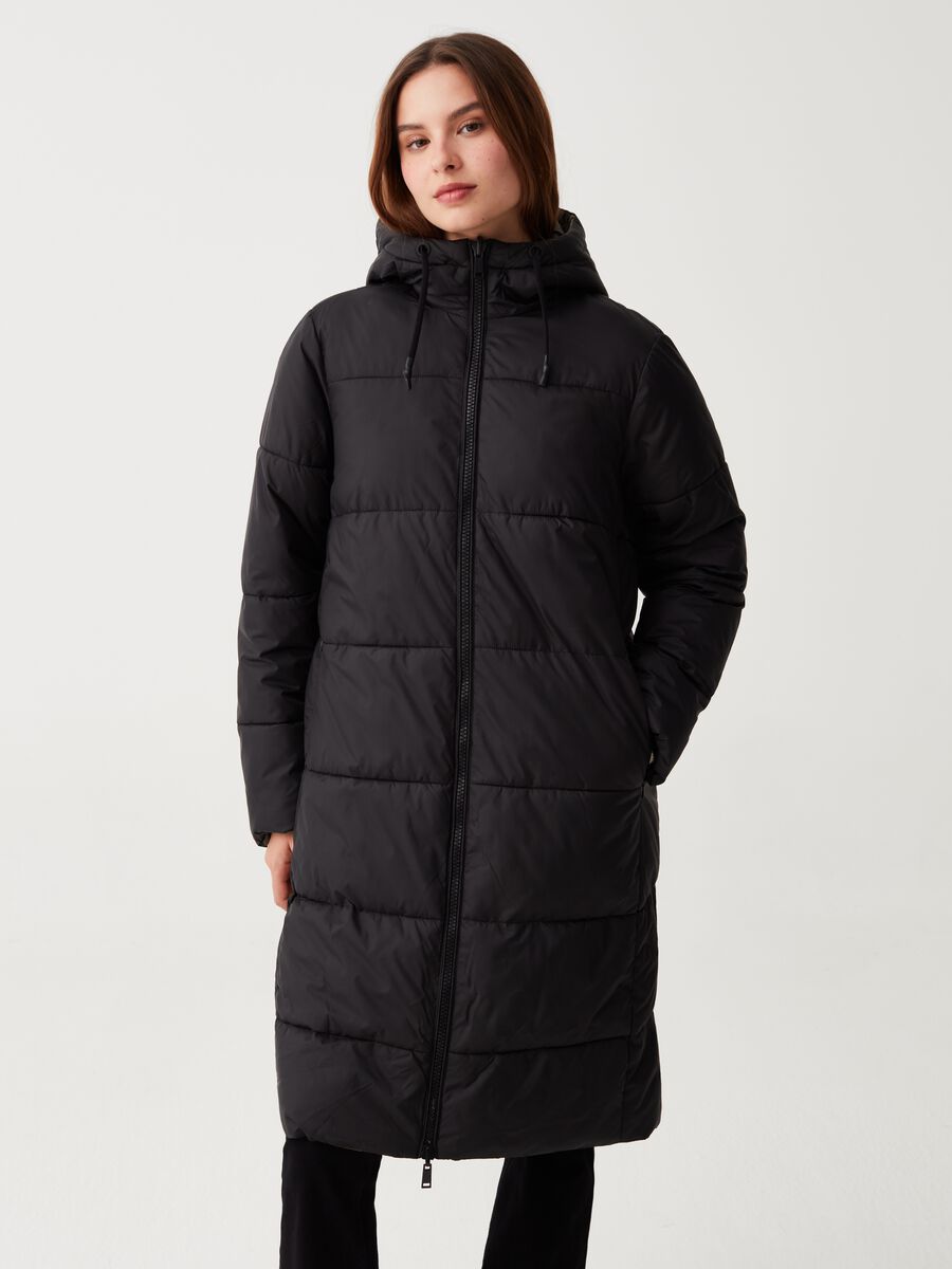 Long reversible down jacket with hood_1