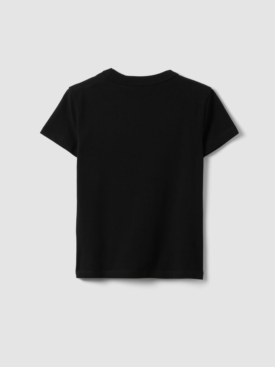 Girls&rsquo; black stretch cotton regular-fit T-shirt_1