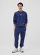 Blue cotton-blend crew-neck sweatshirt with logo_1