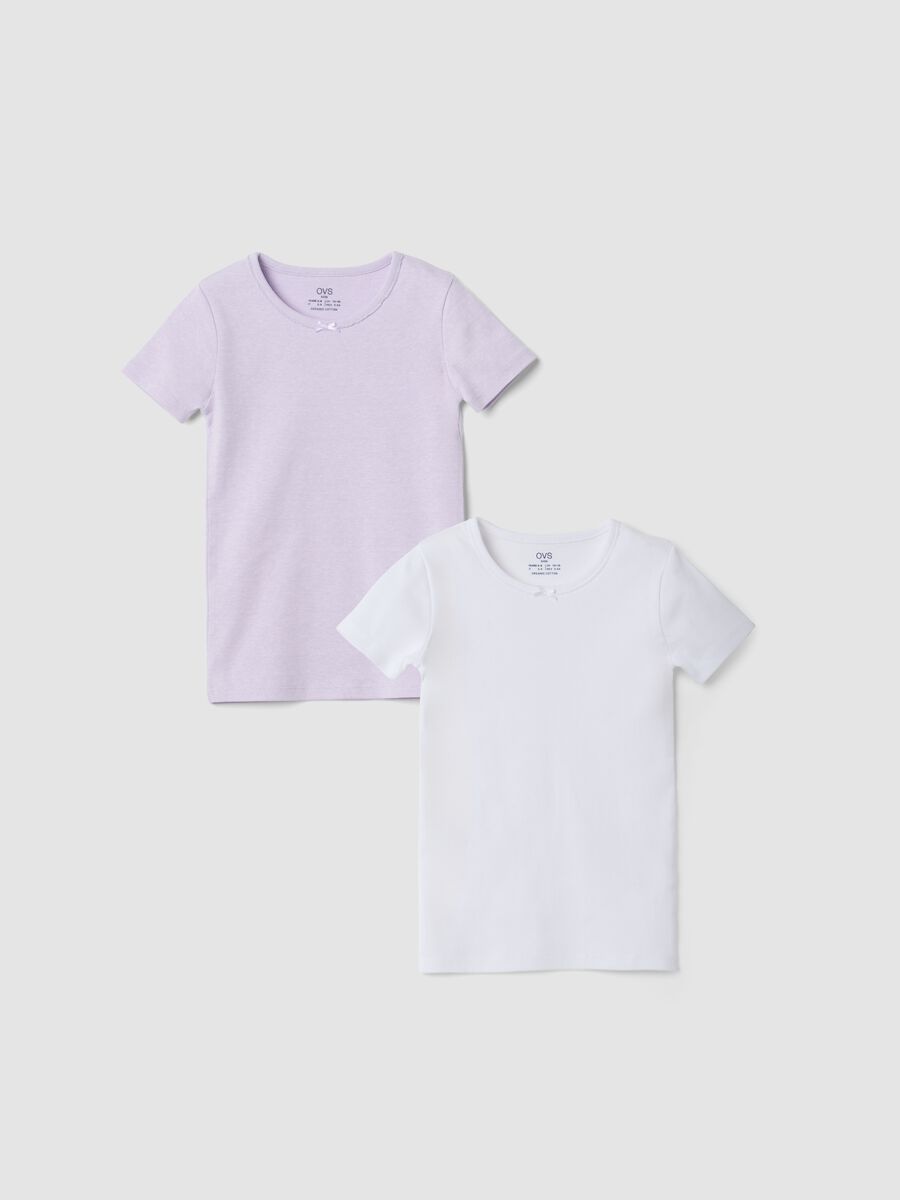 Bipack t-shirt viola in puro cotone organico girocollo_0
