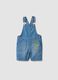 Boys' regular-fit blue denim dungarees in cotton blend with embroidery_0