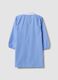 Light blue gingham nursery apron with zip and machine embroidery_1