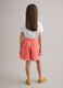 Regular fit pink stretch cotton shorts for girls_2