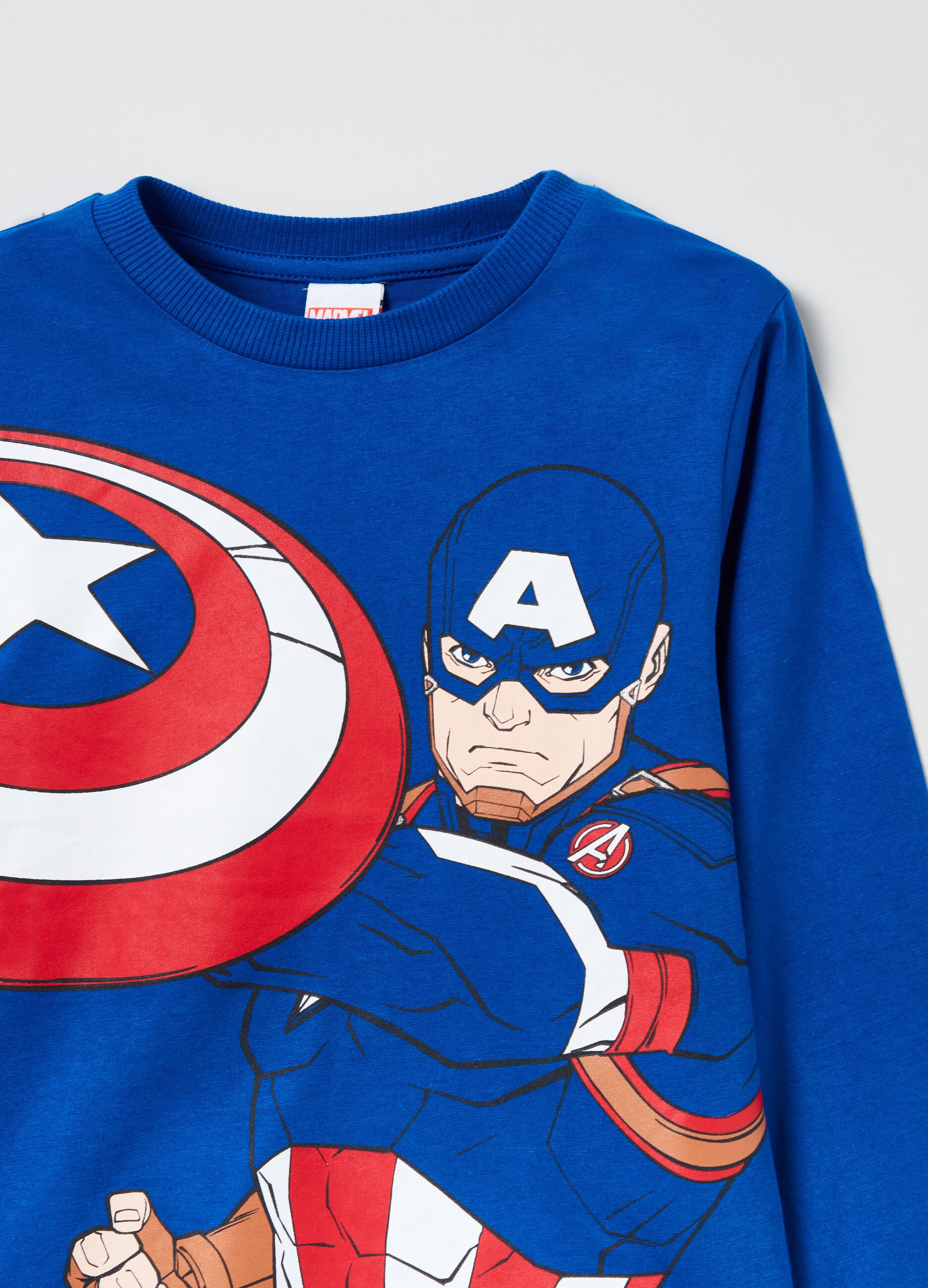 T-shirt a maniche lunghe stampa Captain America 