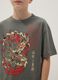 Children's grey pure cotton oversized fit T-shirt with dragon_2