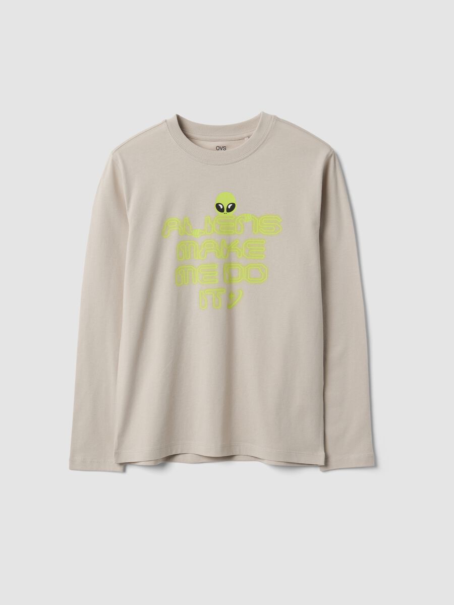 Grey pure organic cotton printed T-shirt for boys_3
