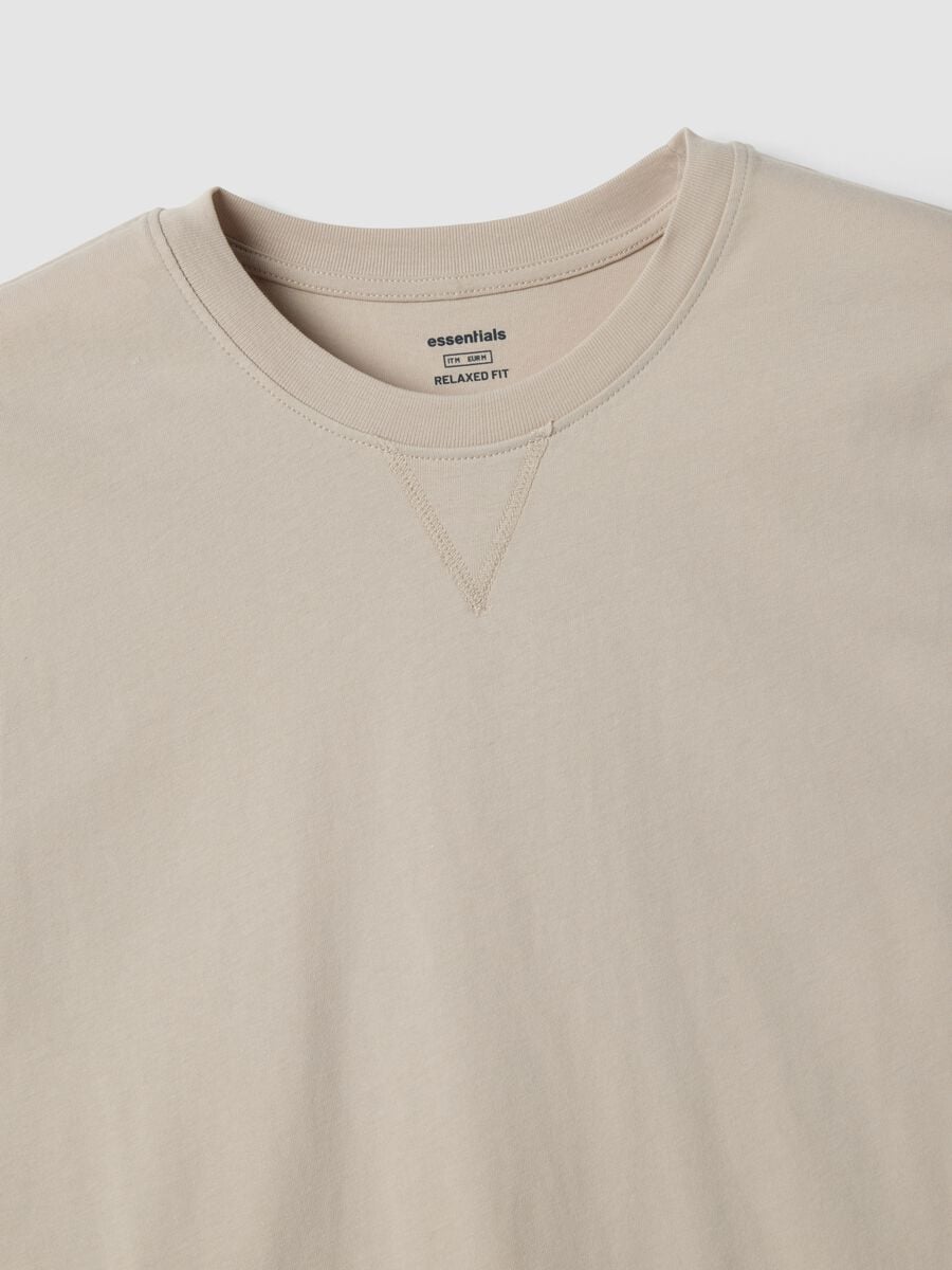 Canotta girocollo grigia in puro cotone relaxed fit_5