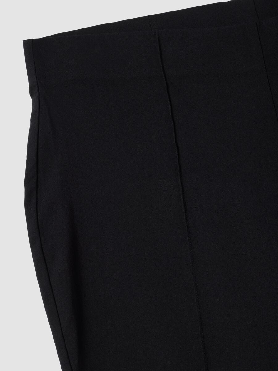 Black flare-fit trousers in stretch viscose_5