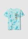 T-shirt infantil azul tie-dye em algod&atilde;o puro ajuste regular_0