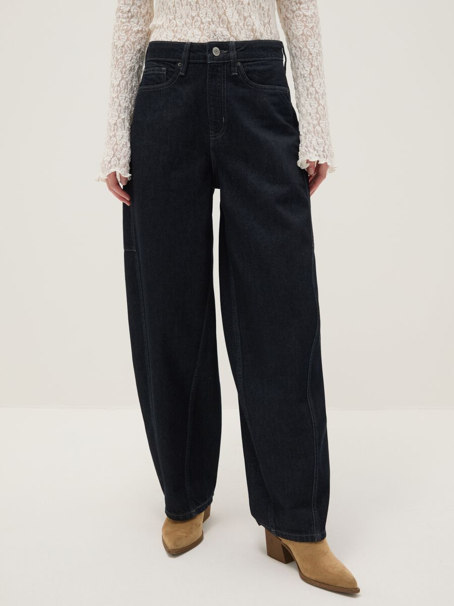 Regular fit pure cotton black skater jeans_1