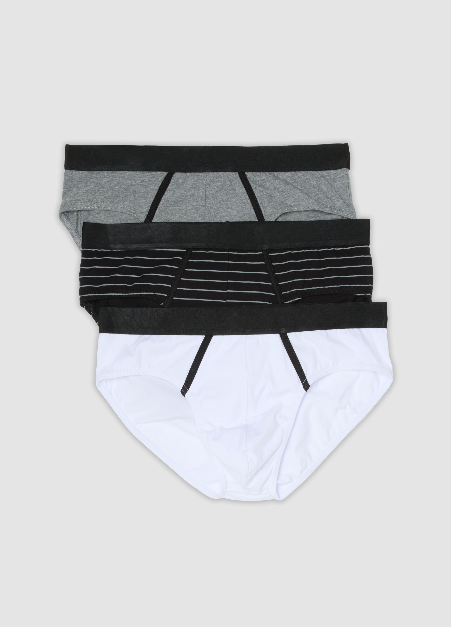Multipack of multicoloured stretch organic cotton briefs