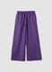 Purple pure linen straight-fit drawstring trousers_4
