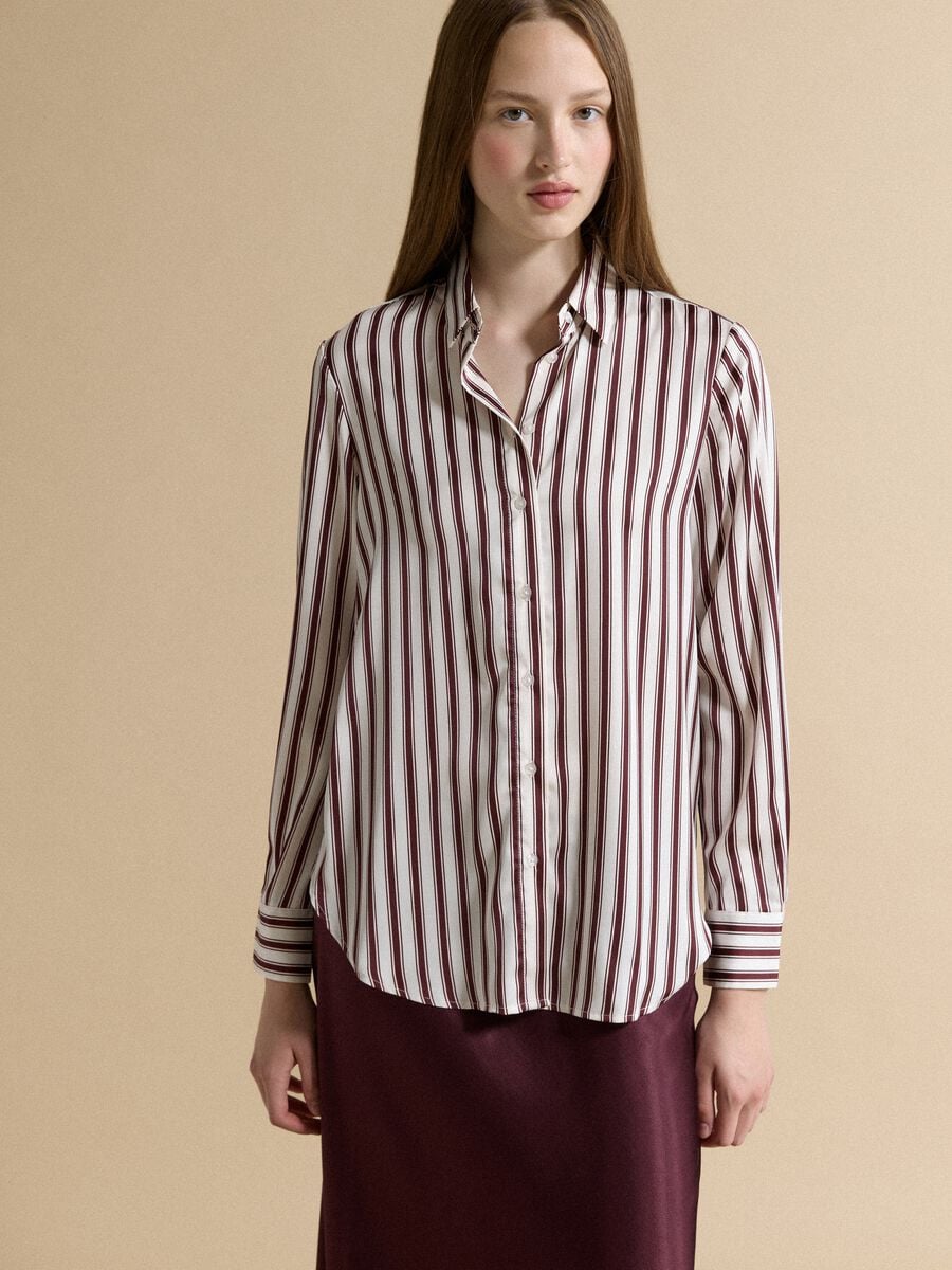 White regular-fit striped stretch shirt_0