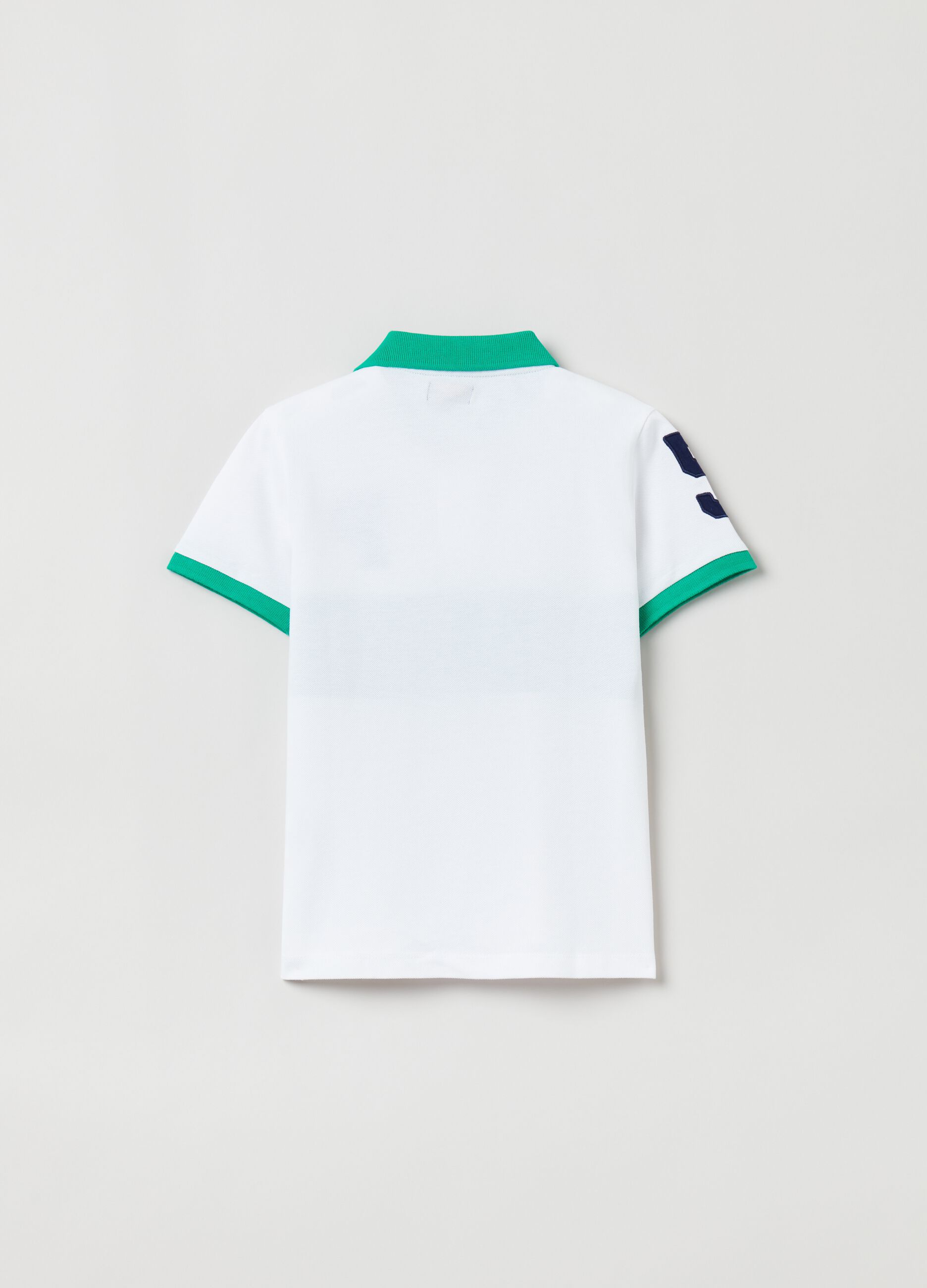 Colour block polo shirt with logo embroidery_1