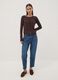 Brown viscose-blend crew-neck cardigan, regular fit_1