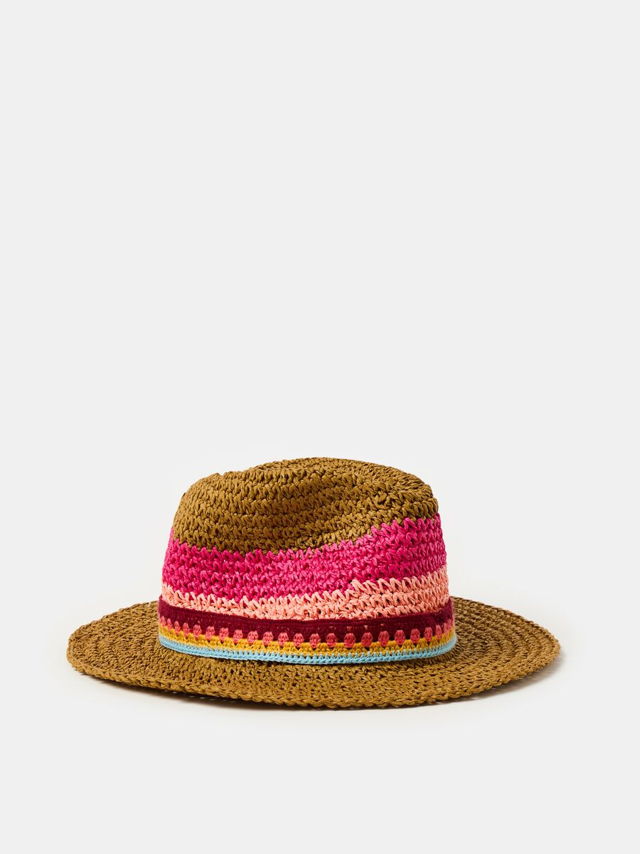 Sombrero de paja con cinta ganchillo_1