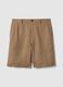 Regular Fit Braun Pure Leinen Bermuda Shorts_4