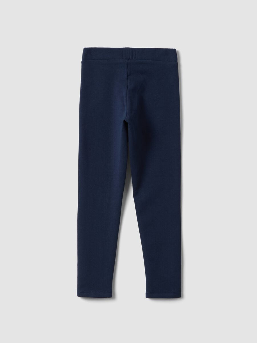 Blue skinny-fit stretch organic cotton leggings_1